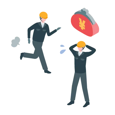 少人数で業務を抱え困っている作業員のイラスト