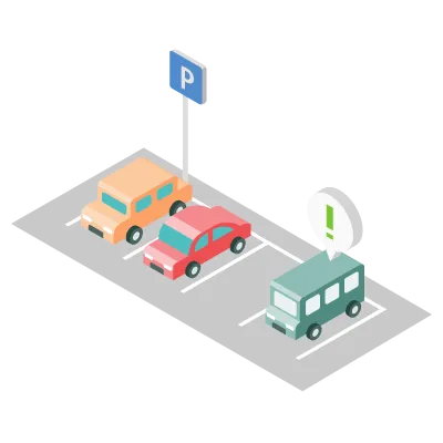 不正車両ゲートを目視で確認する作業のイラスト