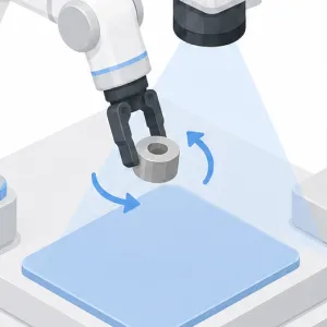 ロボットがワークの向きや姿勢を変える